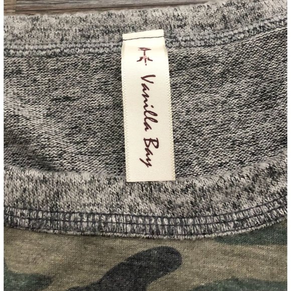 Vanilla Sky Womens XL Camo & Gray Long Sleeve Crewneck Shirt - Picture 2 of 5